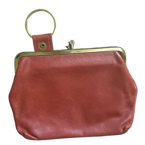 Vintage Rolfs Genuine Leather coin purse -mahogany brown  - MADE IN USA